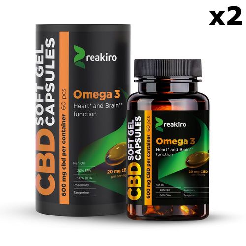 60 Gélules Cbd Full Spectrum 600mg, Omega 3 2 Boîtes 