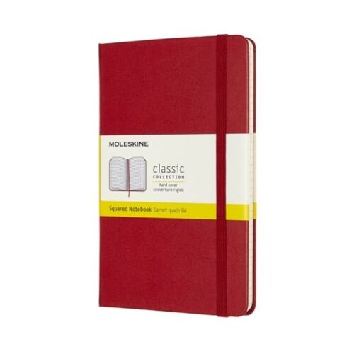 Moleskine Classic Notebook, Medium, Squared, Scarlet Red, Hard Cover
