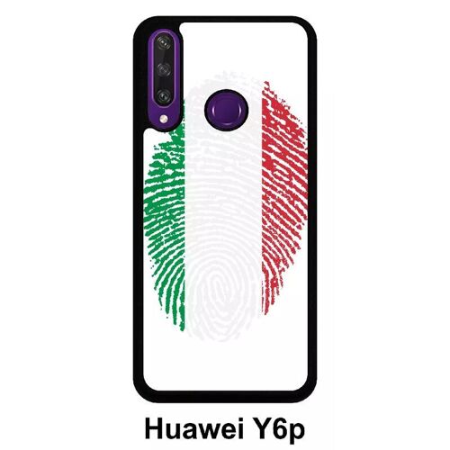 Coque huawei y6p - empreinte digitale drapeau italie italy - silicone - noir