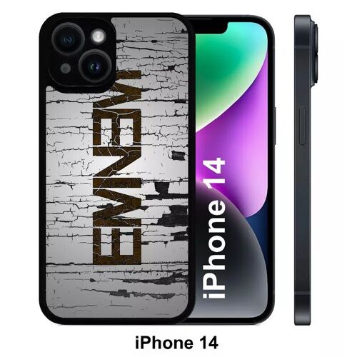Coque iphone 14 - hip hop eminem - silicone - noir