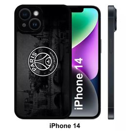 Coque Iphone 14 - Psg Paris Saint Germain La Seine - Silicone - Noir