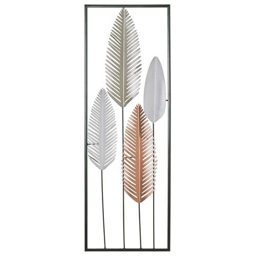 Décoration murale motif feuilles doré et argenté NIOBIUM