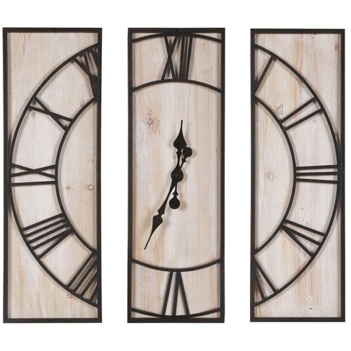 Horloge murale 75 x 75 cm en bois et noire COATLAN