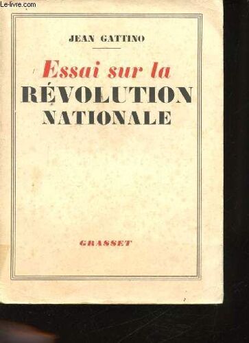 Essai Sur La Révolution Nationale.