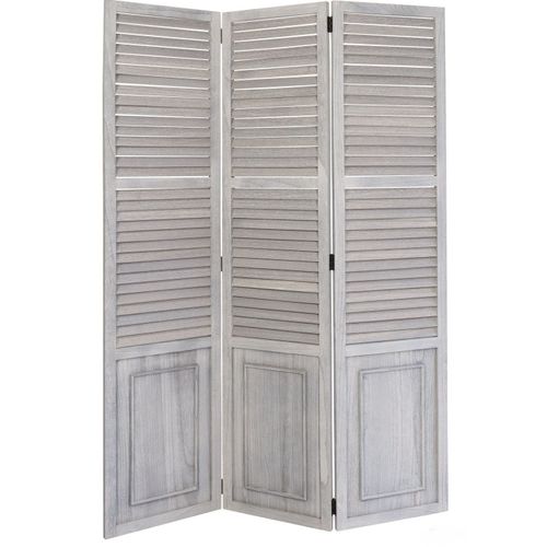 Paravent 3 panneaux gris en bois 120x170cm PAR06026