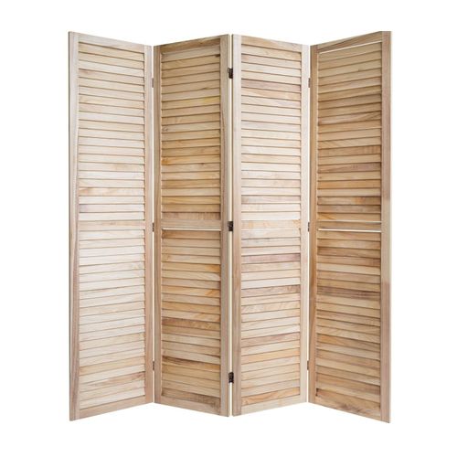Paravent 4 panneaux en bois pliable 160x170 cm PAR06065