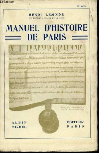 Manuel D Histoire De Paris.