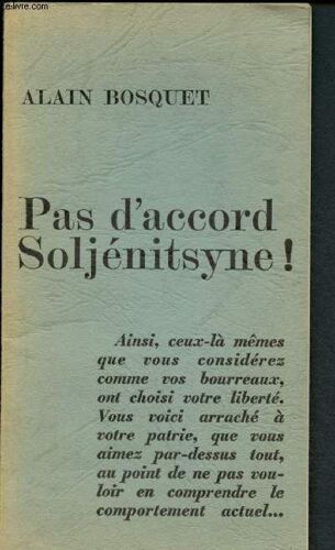 Pas D Accord. Soljénitsyne !