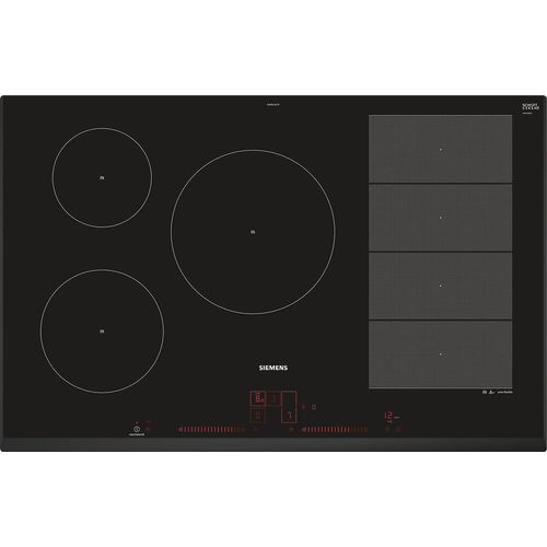 Siemens iQ700 EX851LVC1F - Table de cuisson à induction - 5 plaques de cuisson - Niche - largeur : 75 cm - profondeur : 49 cm - noir - avec cadre biseauté