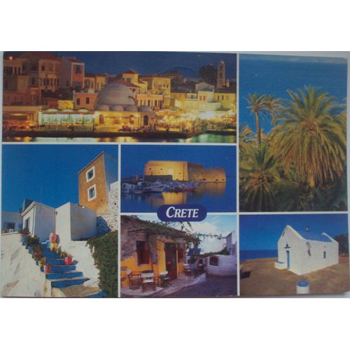 Grèce.. Carte Multi-Vues De La Crète . Timbre 2002 . 0.60e Danseurs De Sirtaki.