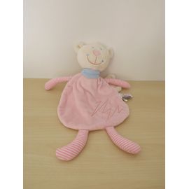 Doudou Ours Anges Ailes Blanc Rose Sigikid