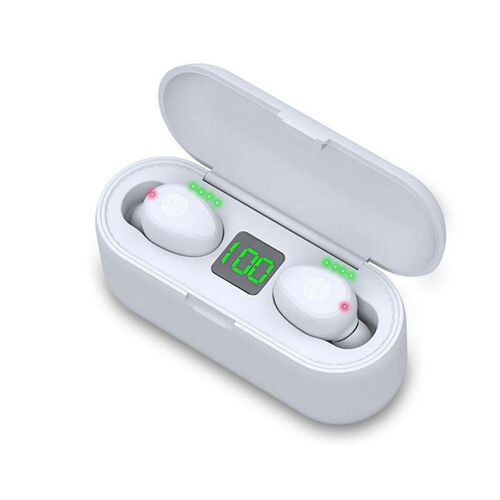 Écouteurs stéréo sans fil - Bluetooth V5.0 avec Power Bank - Blanc