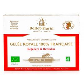 Préparation Dynamisée Gelée Royale Française Bio - Revitalisant 10 Ampoules De 10 Ml - Ballot-Flurin 