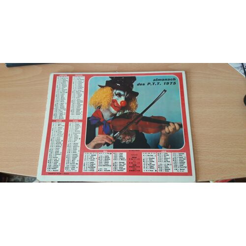 Almanach Des Ptt 1975 - Clown Violoniste - Enfants Avec Jouet Clown