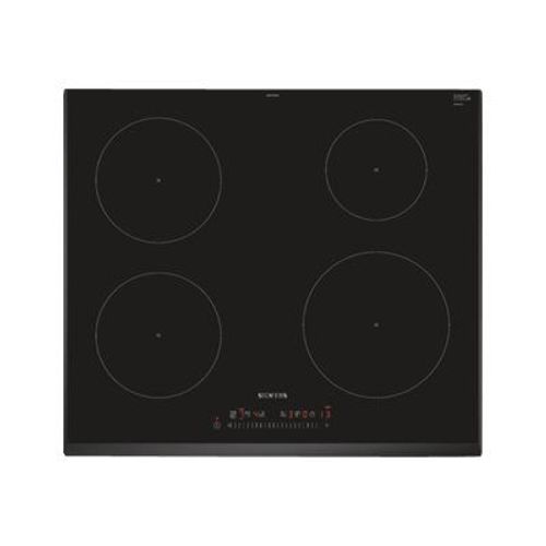 Siemens iQ100 EH651FEB1E - Table de cuisson à induction - 4 plaques de cuisson - Niche - largeur : 56 cm - profondeur : 49 cm - noir - avec bord avant avec facettes