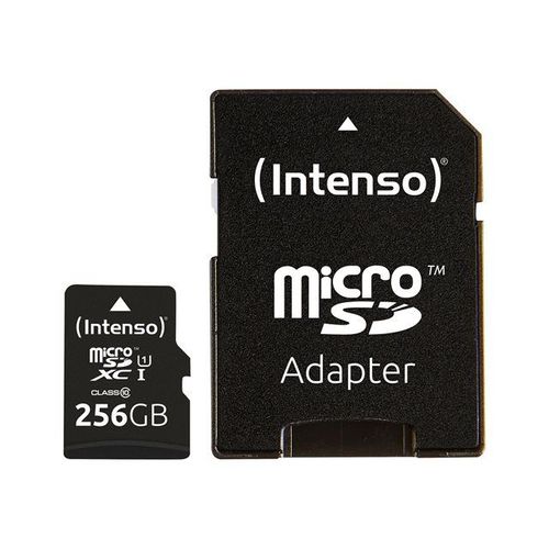 Intenso Premium - Carte mémoire flash (adaptateur microSDXC vers SD inclus(e)) - 256 Go - UHS-I / Class10 - microSDXC UHS-I