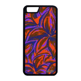 Coque Pour Iphone 6 6s Plus Silicone Fleurs Fond Motif Antichoc Design Peinture Floral Effet Smartphone Telephone Etui Bleu De
