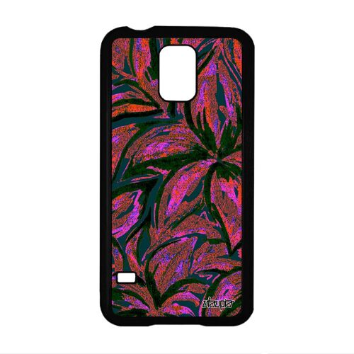 Coque S5 silicone fleurs coloré rose peinture de protection caoutchouc motif design nature rigide floral gel texture Samsung galaxy