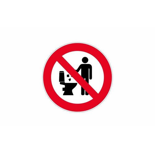 Autocollant Sticker Adhesif Signalisation Panneau Interdit Jetter Wc Toilettes