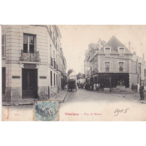 Carte Postale Ancienne /Therigny,Rue De Marne 1905