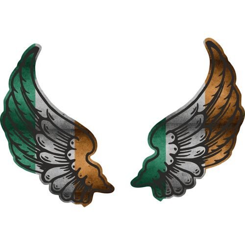 Autocollant Sticker Ailes Biker Motard Drapeau Pays Irl Irlande
