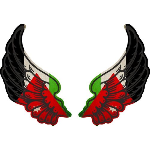 Autocollant Sticker Ailes Biker Motard Drapeau Pays Jor Jordanie
