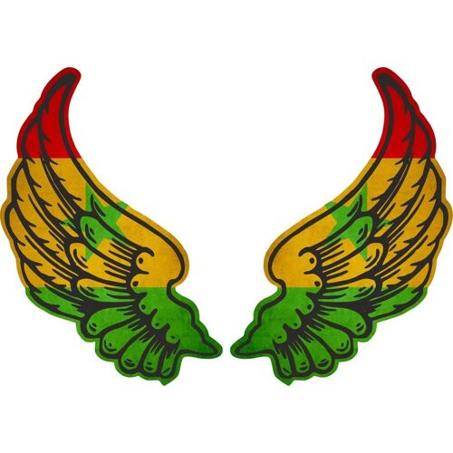 Autocollant Sticker Ailes Biker Motard Drapeau Pays Sn Senegal