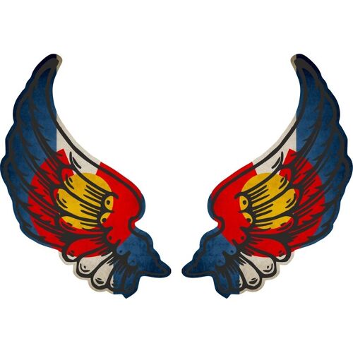 Autocollant Sticker Ailes Biker Motard Drapeau Pays Usa Colorado