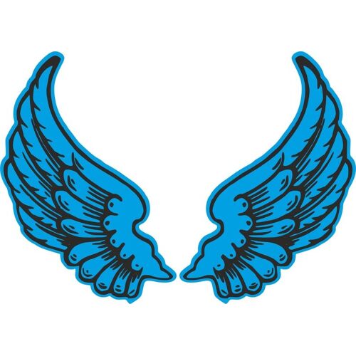 Autocollant Sticker Ailes Biker Motard Drapeau Bleu