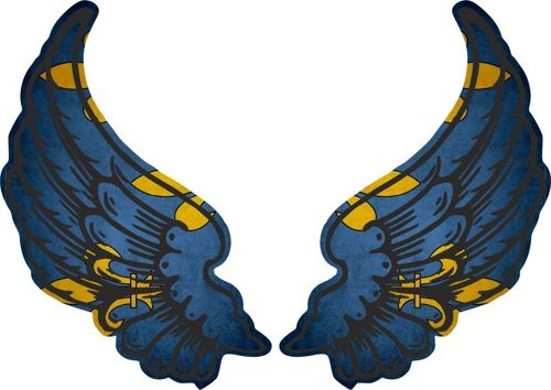 Autocollant Sticker Ailes Biker Motard Drapeau Pays Fleur De Lys Roi De France