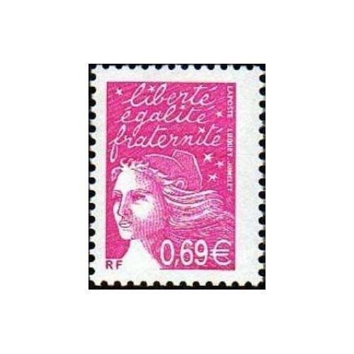 Timbre France 2002 Oblitéré - Marianne De Luquet 0,69 € Rose - Yt3454