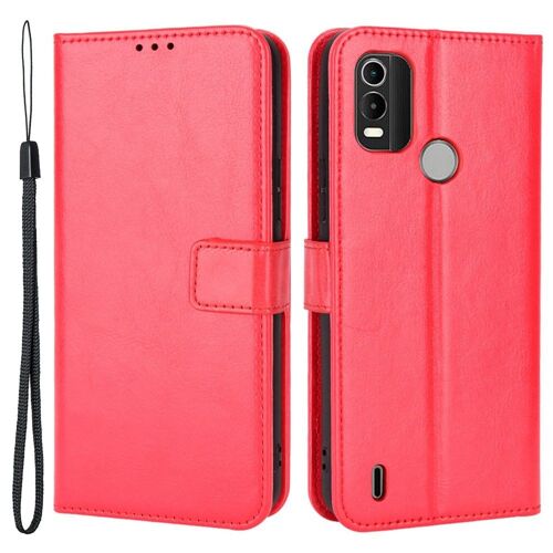 Housse pour Nokia C21 Plus - etui coque pochette portefeuille + film ecran - ROUGE