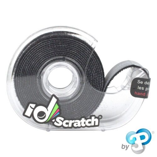 Bande auto-agrippante ID-SCRATCH prédécoupée Noir 2m/2cm
