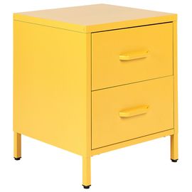 Table De Nuit À 2 Tiroirs Jaune Malavi
