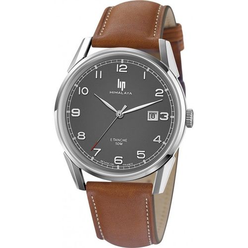 Lip Himalaya 40 Montre Homme Acier Cuir Marron 671541