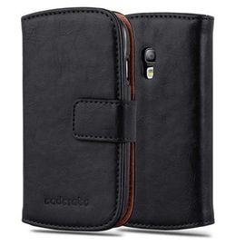 Cadorabo Housse Compatible Avec Samsung Galaxy S3 Mini En Noir De Jais - Étui De Protection Avec Fermeture Magnétique, Fonction De Support Et Compartiment Pour Carte