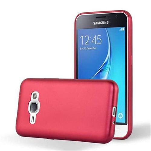 Cadorabo Housse Compatible Avec Samsung Galaxy J1 2016 En Metallic Rouge - Étui De Protection En Silicone Tpu Flexible