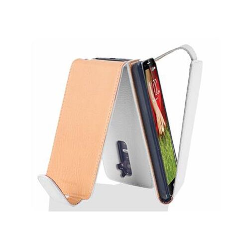 Cadorabo Housse compatible avec LG G2 en BLANC MAGNÉSIUM - Étui de protection au design flip en similicuir structuré