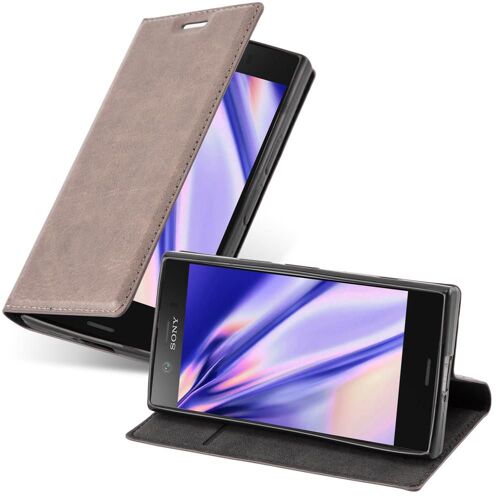 Cadorabo Housse Compatible Avec Sony Xperia Z1 Compact En Marron Café - Étui De Protection Avec Fermeture Magnétique, Fonction De Support Et Compartiment Pour Carte