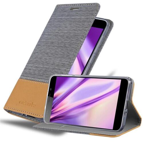 Cadorabo Housse Compatible Avec Honor 6 En Gris Clair Marron - Étui De Protection Avec Fermeture Magnétique, Fonction De Support Et Compartiment Pour Carte