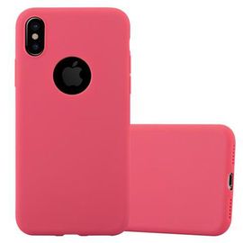 Cadorabo Housse Compatible Avec Apple Iphone X / Xs En Candy Rouge - Étui De Protection En Silicone Tpu Flexible