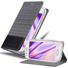 Cadorabo Housse Compatible Avec Samsung Galaxy S3 Mini En Gris Noir - Étui De Protection Avec Fermeture Magnétique, Fonction De Support Et Compartiment Pour Carte