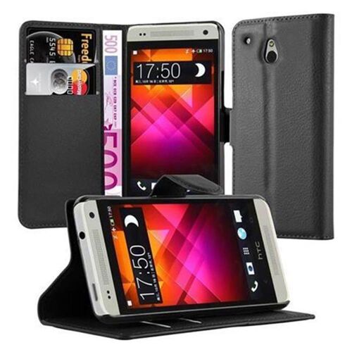 Cadorabo Housse compatible avec HTC ONE M4 MINI en NOIR DE JAIS - Étui de protection avec fermeture magnétique, fonction de support et compartiment pour carte