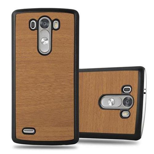 Cadorabo Housse Compatible Avec Lg G3 En Woody Brun - Hard Case Étui De Protection En Bois Contre Les Rayures Et Les Chocs