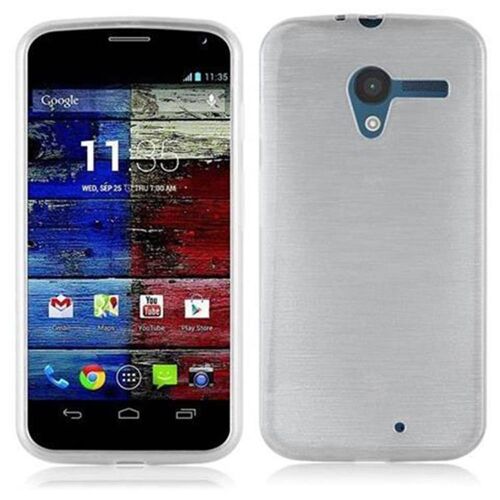 Cadorabo Housse compatible avec Motorola MOTO X en ARGENT - Étui de protection en silicone TPU flexible au design brossé