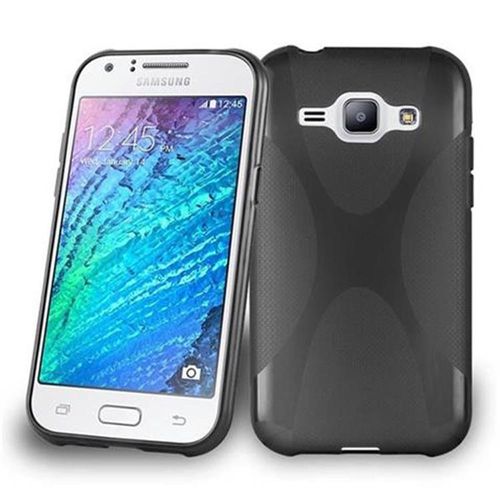 Cadorabo Housse Compatible Avec Samsung Galaxy J1 2015 En Oxid Noir - Étui De Protection En Silicone Tpu Flexible