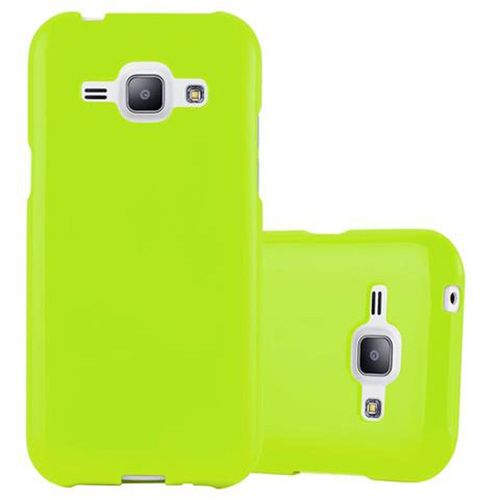 Cadorabo Housse Compatible Avec Samsung Galaxy J1 2015 En Jelly Vert - Étui De Protection En Silicone Tpu Flexible
