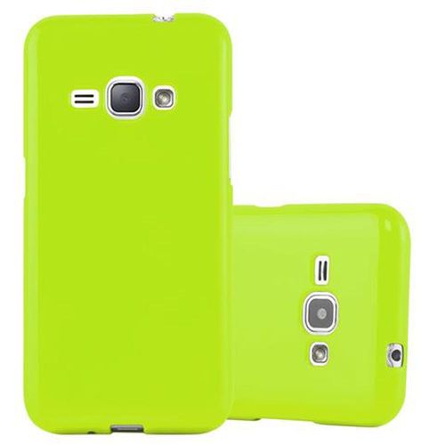 Cadorabo Housse Compatible Avec Samsung Galaxy J1 2015 En Jelly Vert - Étui De Protection En Silicone Tpu Flexible
