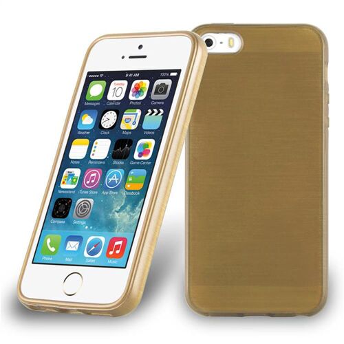 Cadorabo Housse compatible avec Apple iPhone 5 / 5S / SE 2016 en OR - Étui de protection en silicone TPU flexible au design brossé