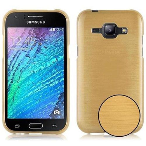 Cadorabo Housse Compatible Avec Samsung Galaxy J1 2015 En Or - Étui De Protection En Silicone Tpu Flexible Au Design Brossé